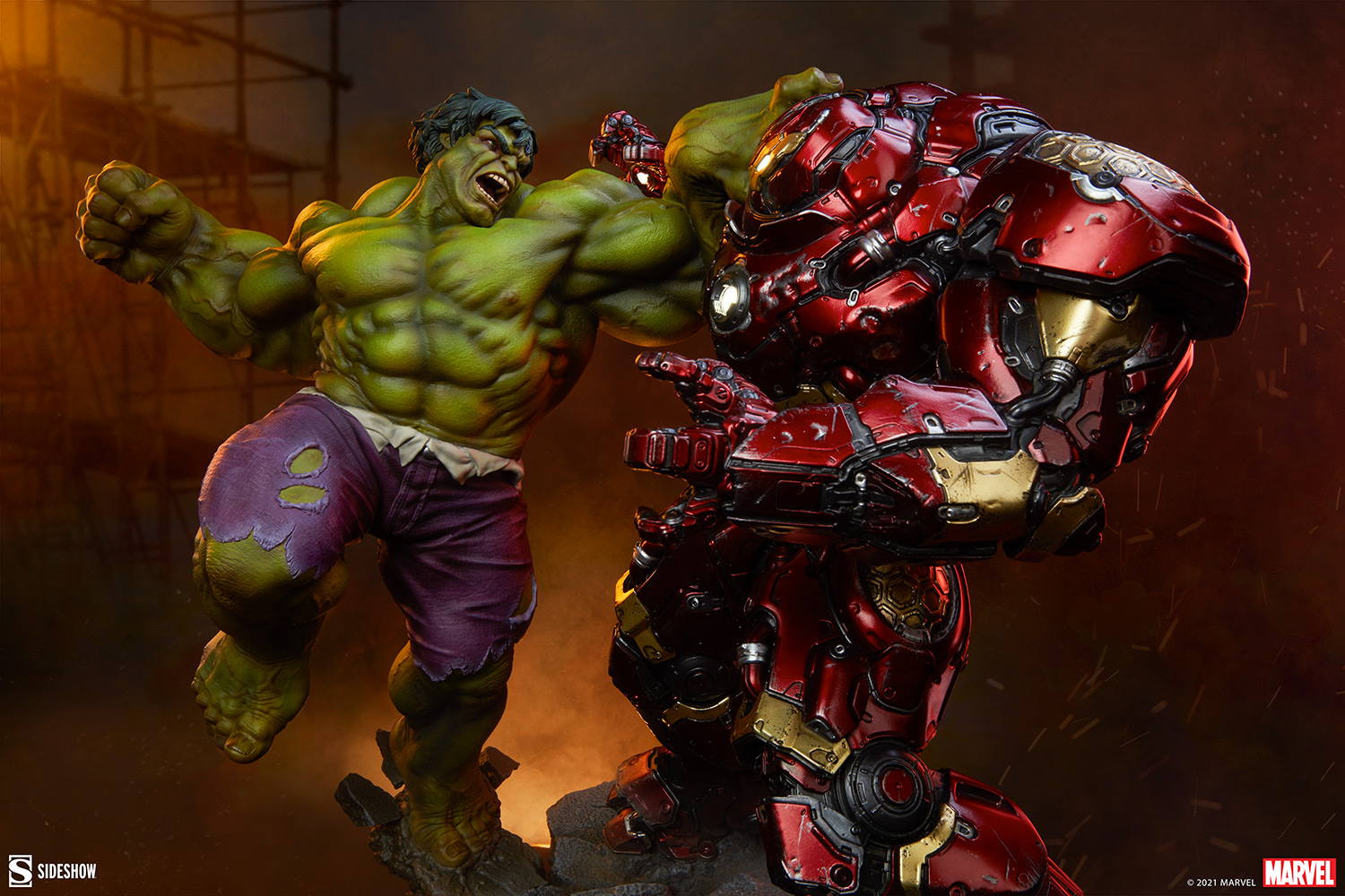 Pre-Order Sideshow Marvel Hulk vs Hulkbuster Maquette